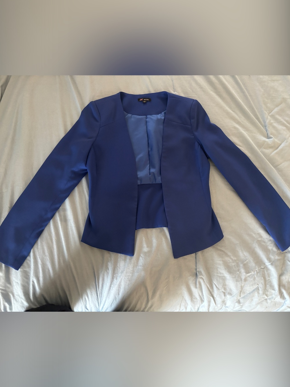 Michele Open-Front Cobalt Blue Suit Jacket